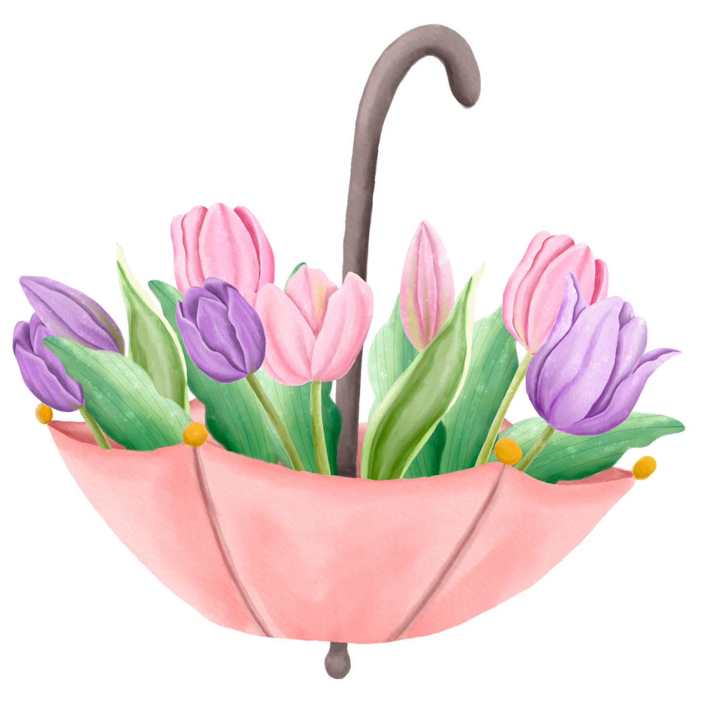 Textile Wall Sticker “Umbrella with Tulips”
