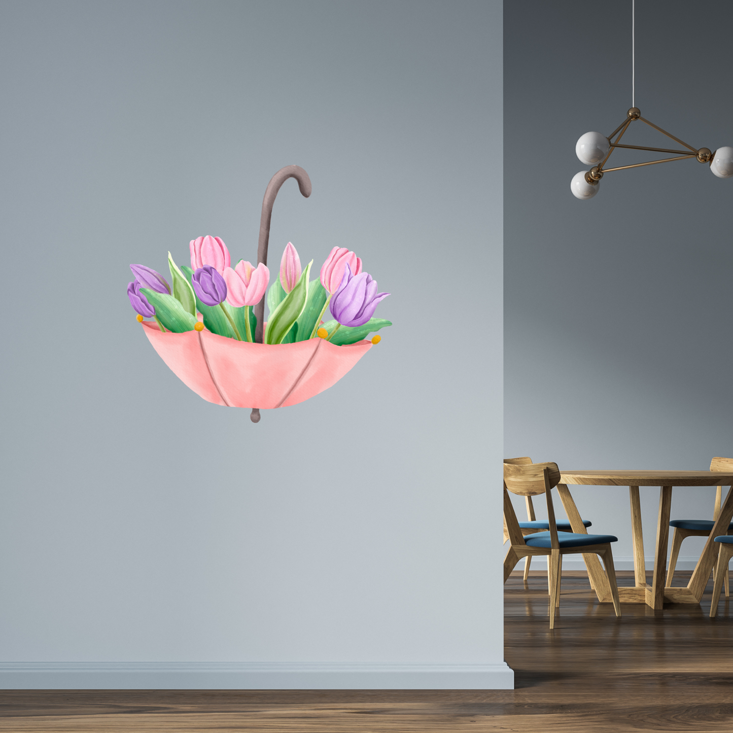Textile Wall Sticker “Umbrella with Tulips”