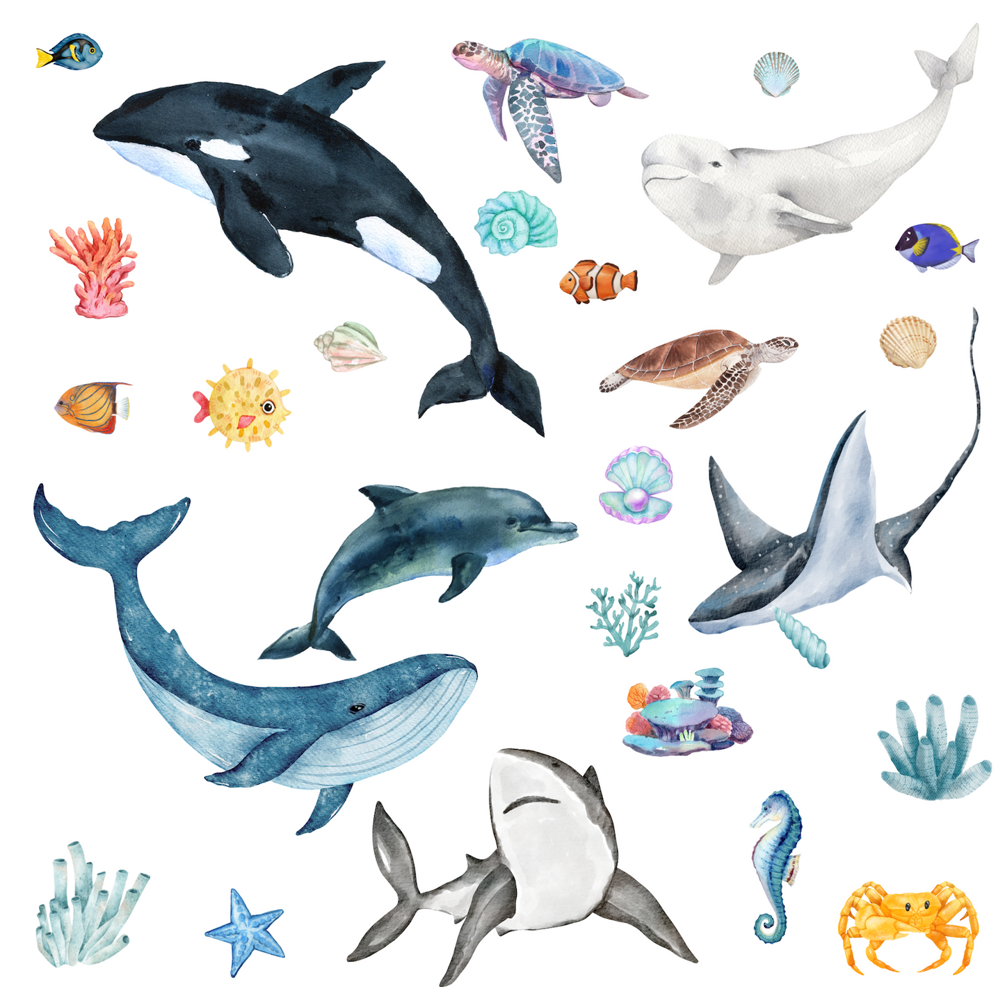 Textile Wall Sticker XXL “Underwater World”