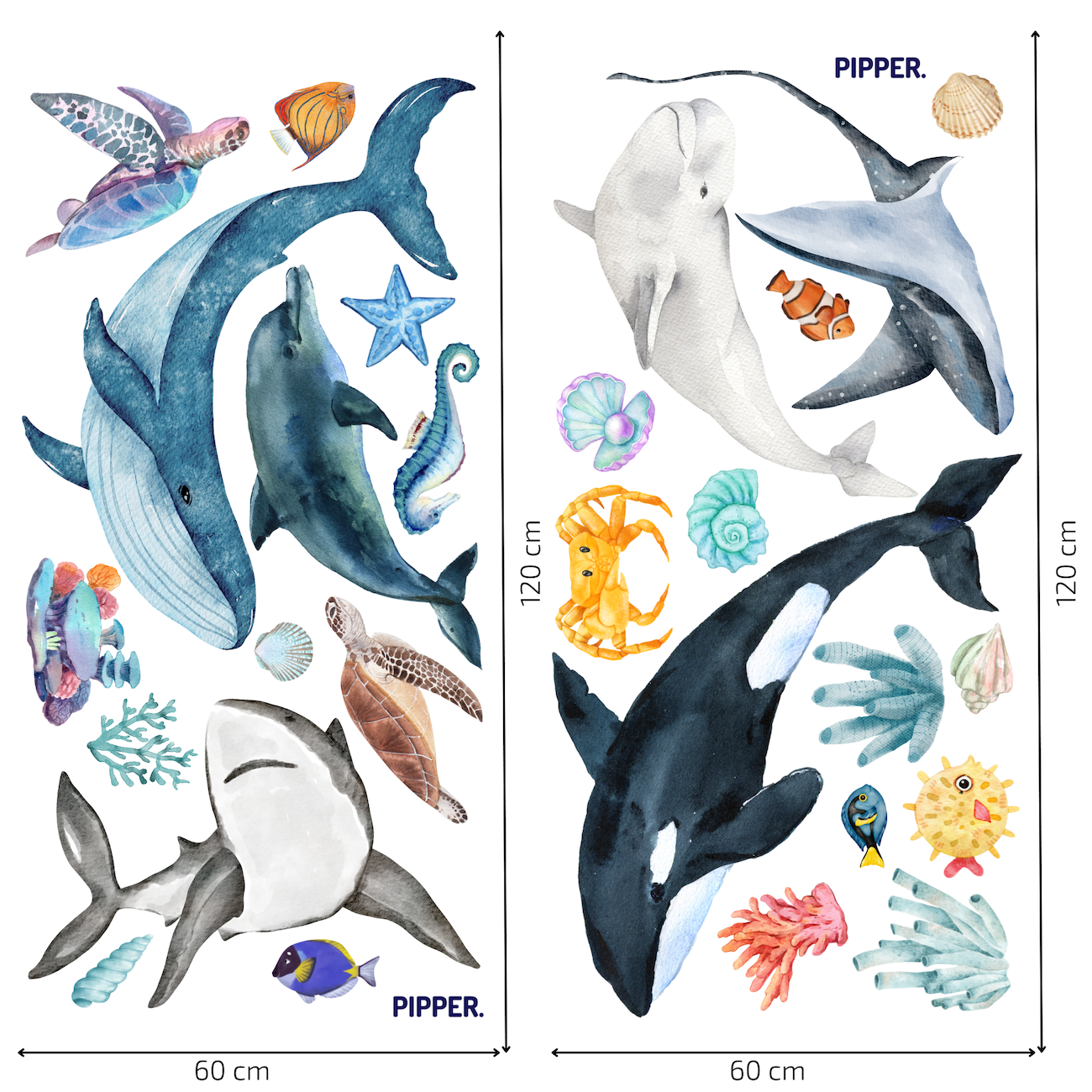 Textile Wall Sticker XXL “Underwater World”