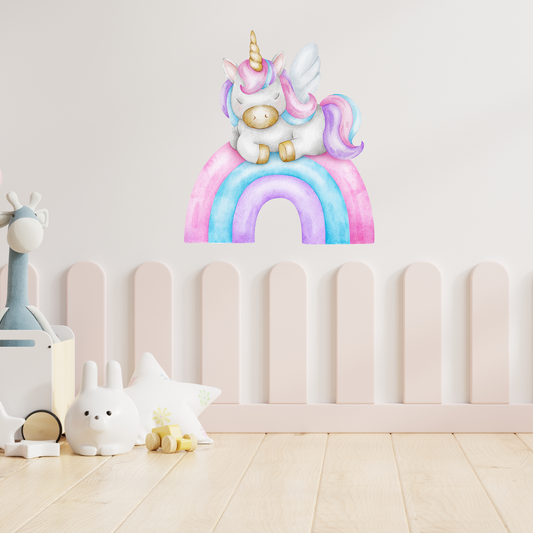 Textile Wall Sticker “Unicorn on a Rainbow”