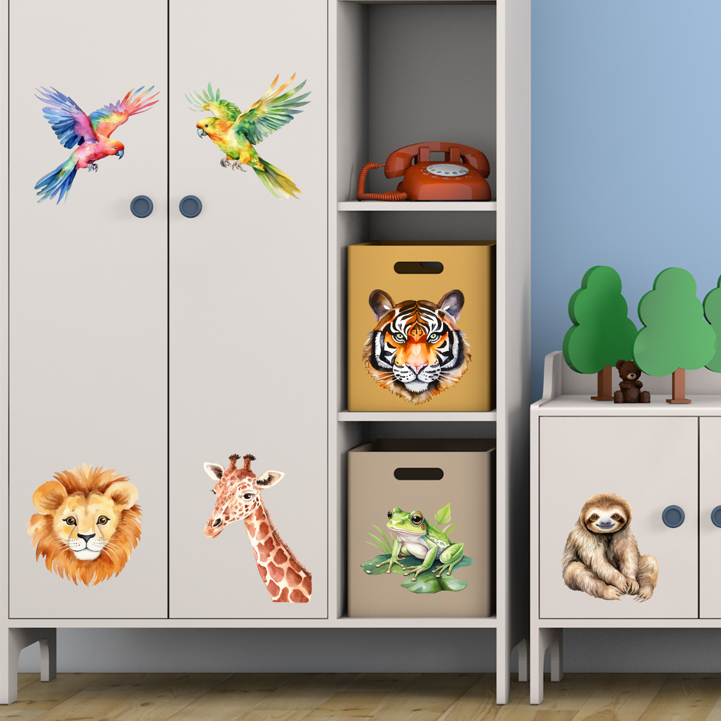 Textile Wall Sticker – “Watercolor Animals”