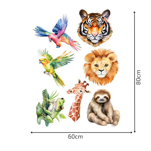 Textile Wall Sticker – “Watercolor Animals”