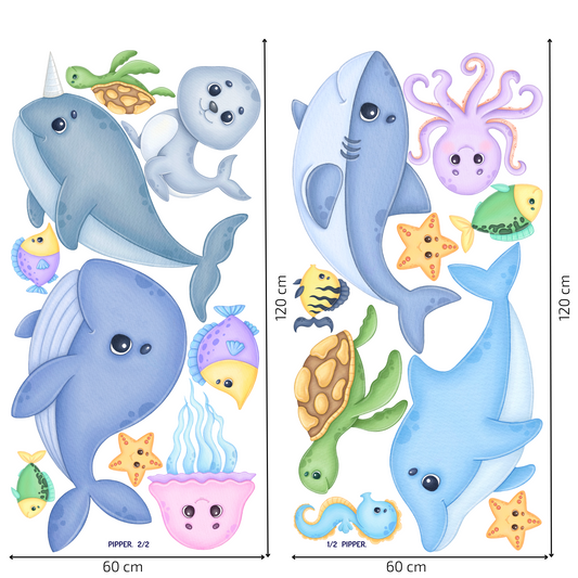 Textile Wall Sticker XXL “Baby Sea World”
