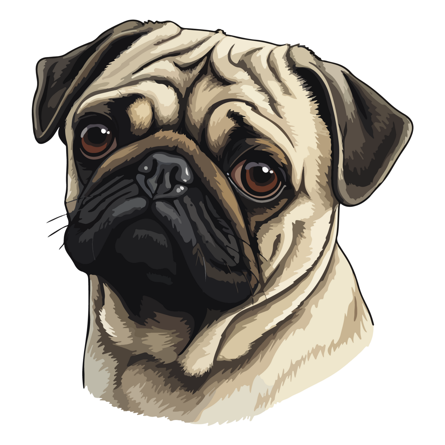 Textile Wall Sticker – “Pug"
