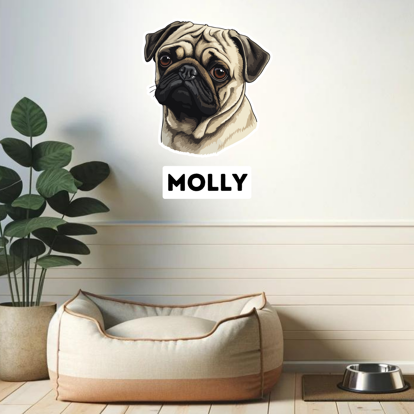 Textile Wall Sticker – “Pug"