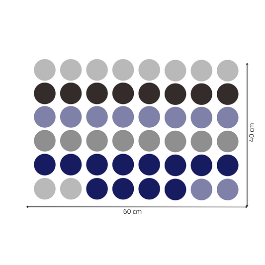 Textile Wall sticker "Colorful dots" Dark blue colors