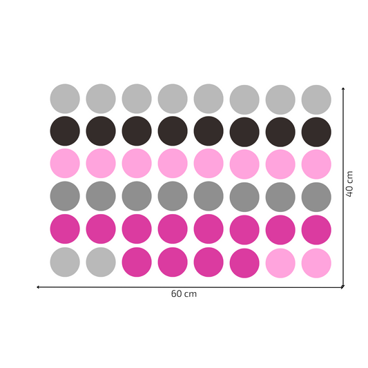 Textile Wall sticker "Colorful dots" Dark pink colors