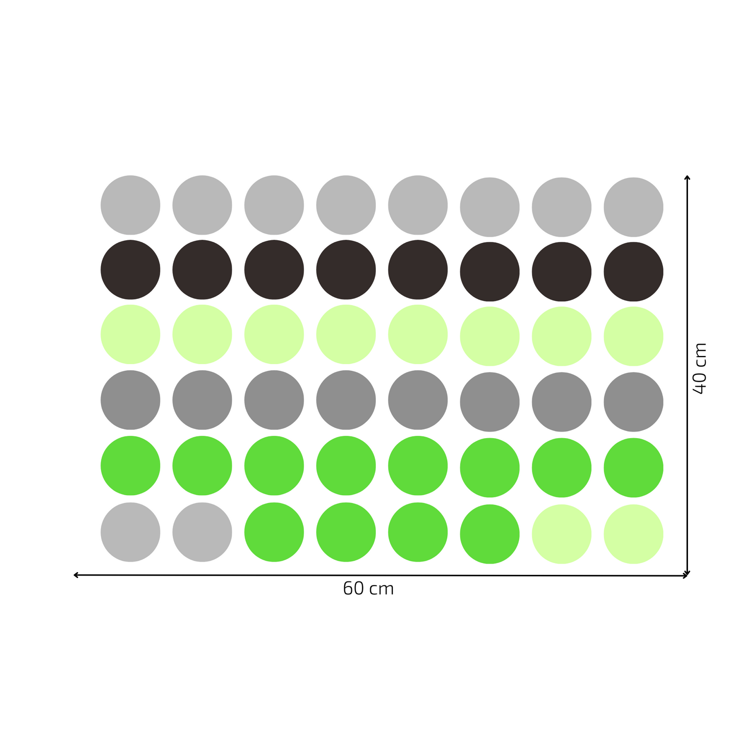 Textile Wall sticker "Colorful dots" Green colors