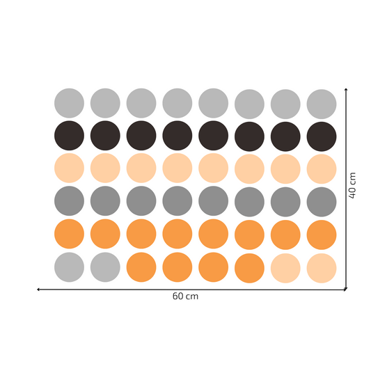 Textile Wall sticker "Colorful dots" Orange colors