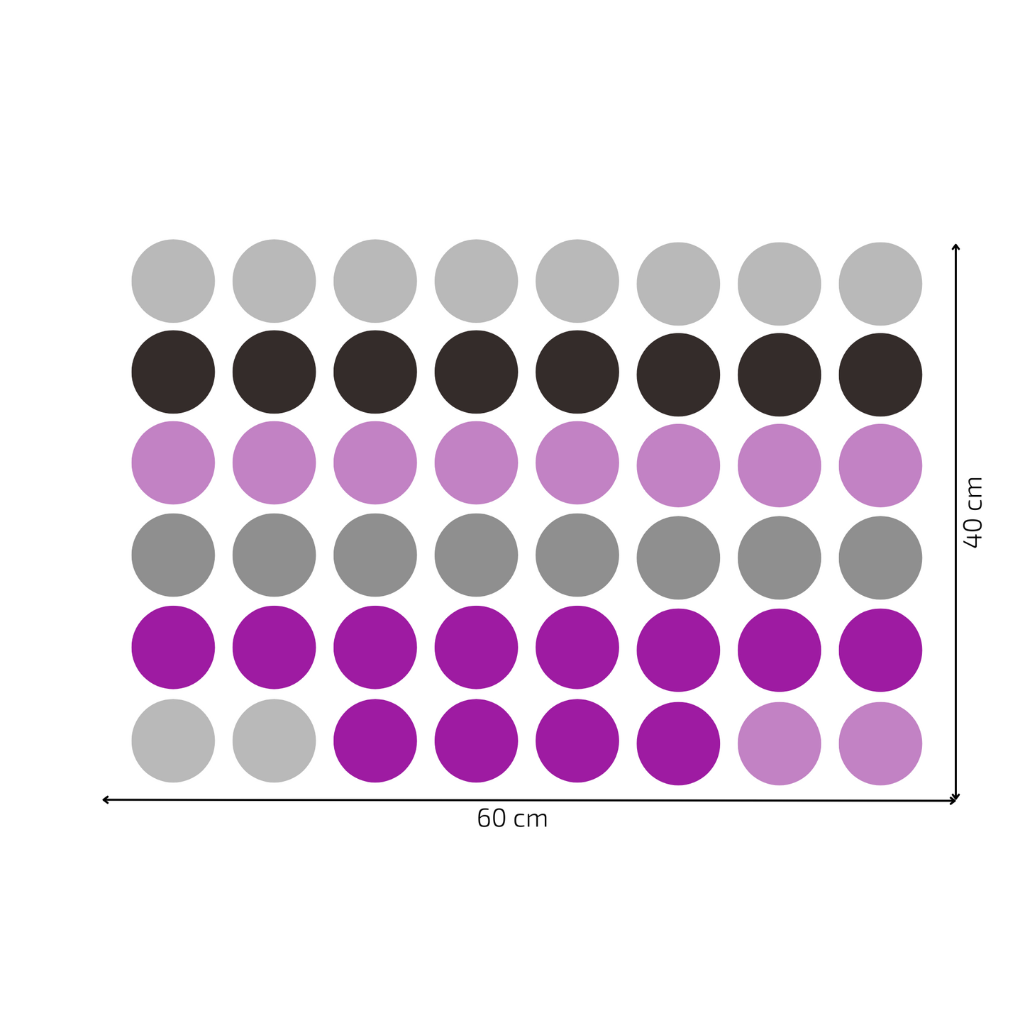 Textile Wall sticker "Colorful dots" Purple colors