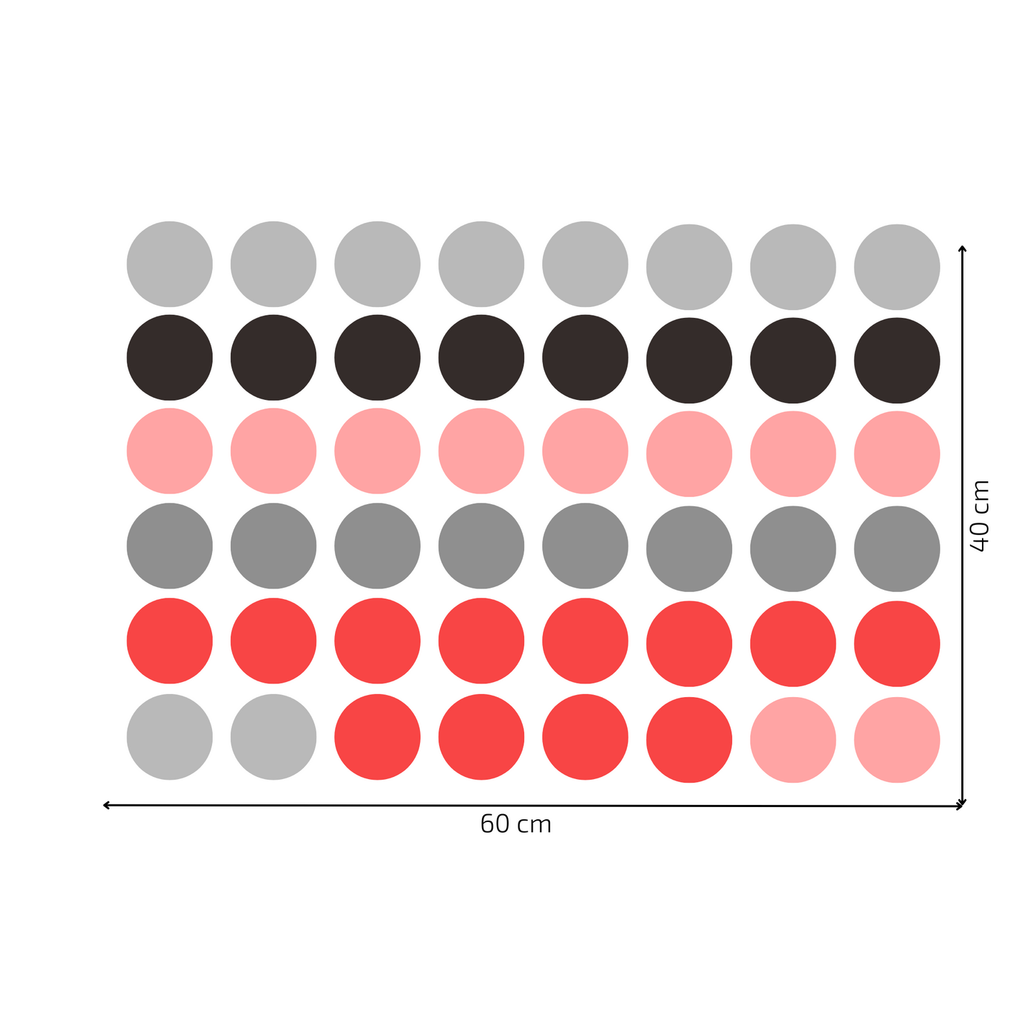 Textile Wall sticker "Colorful dots" Red colors