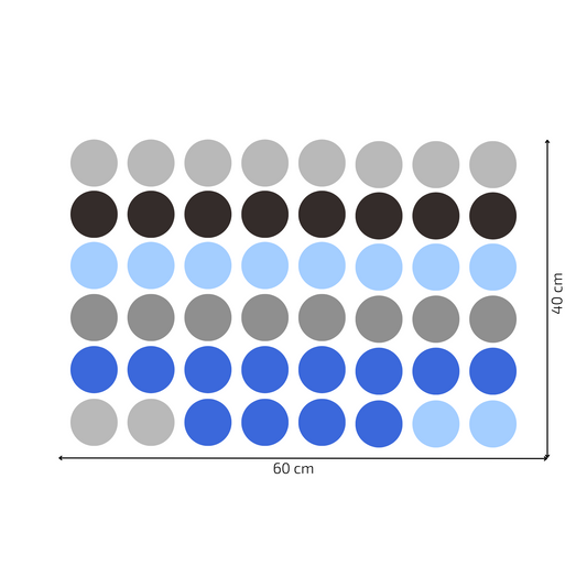 Textile Wall sticker "Colorful dots" Soft blue colors