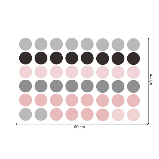 Textile Wall sticker "Colorful dots" Soft pink colors