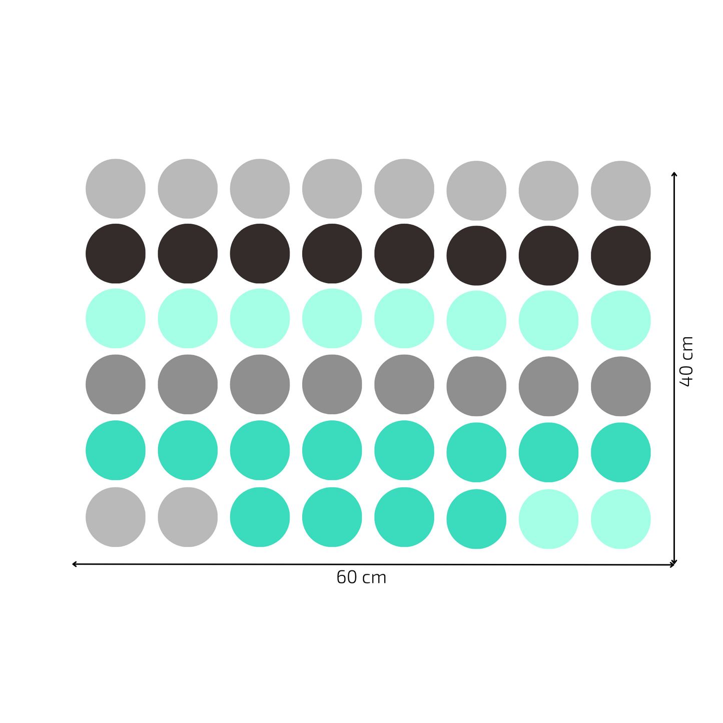 Textile Wall sticker "Colorful dots" Turquoise colors