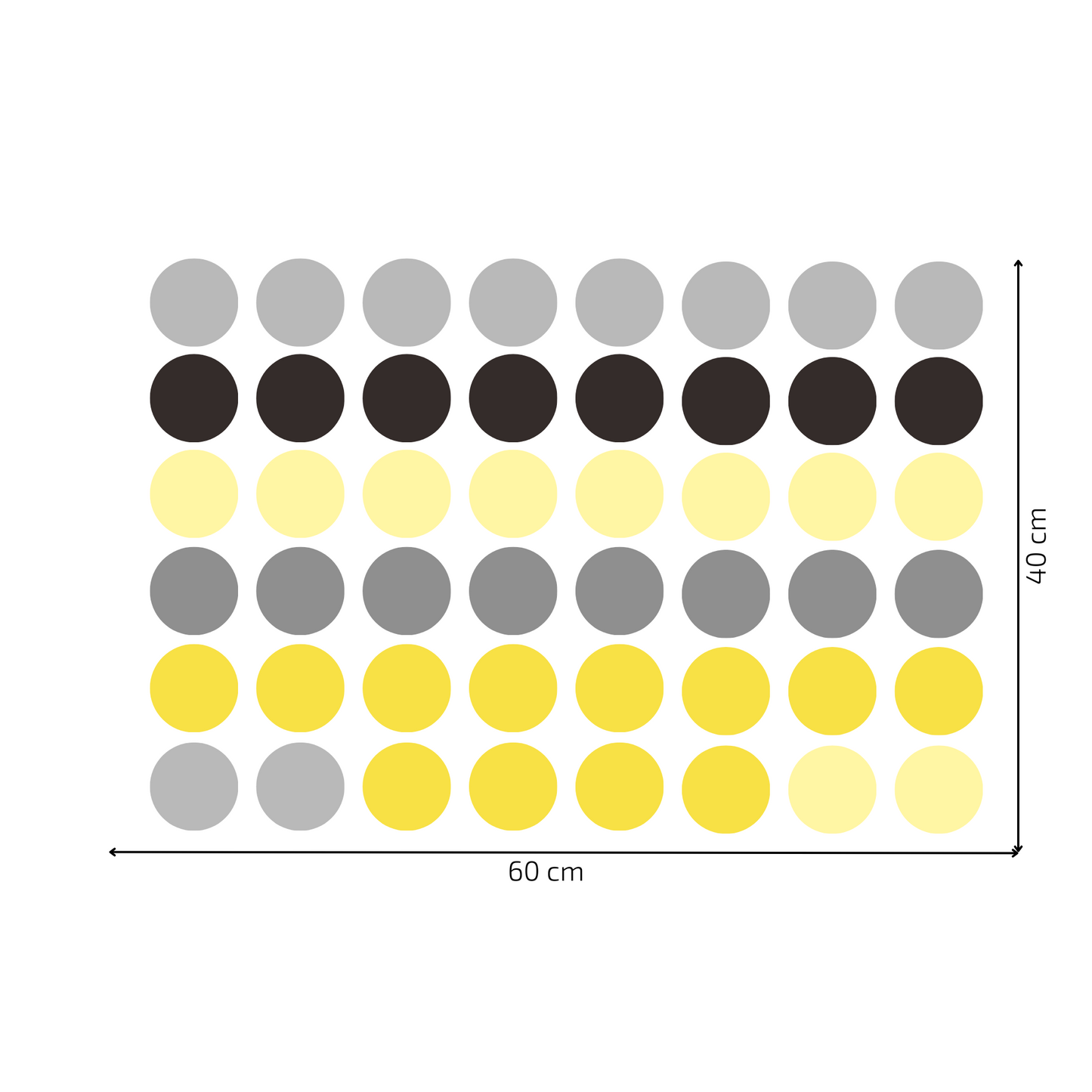 Textile Wall sticker "Colorful dots" Yellow colors