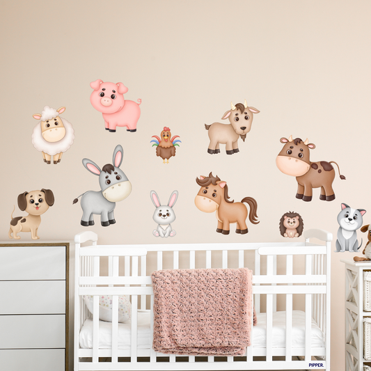Textile Wall Sticker “Baby Farm Animals”