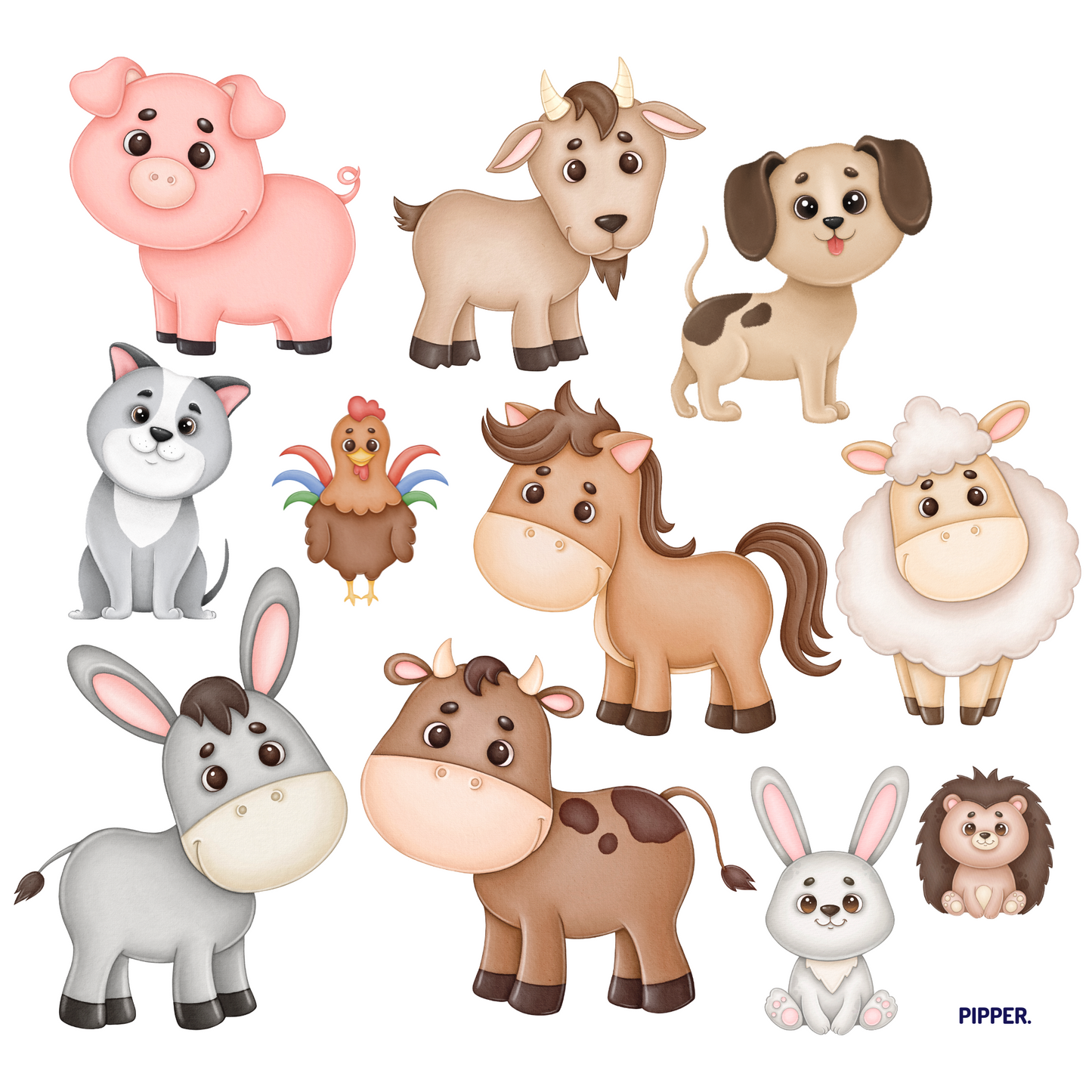 Textile Wall Sticker “Baby Farm Animals”