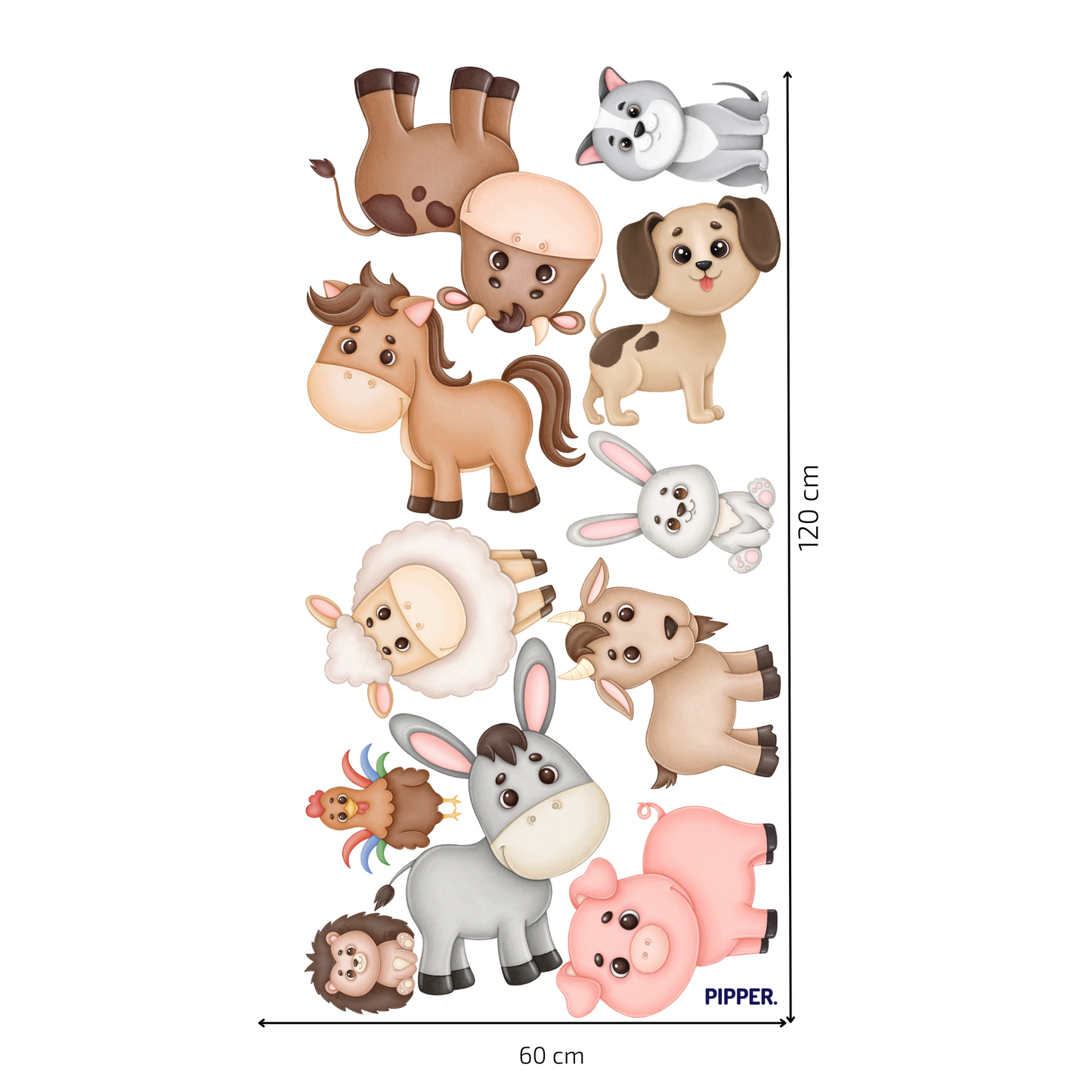 Textile Wall Sticker “Baby Farm Animals”