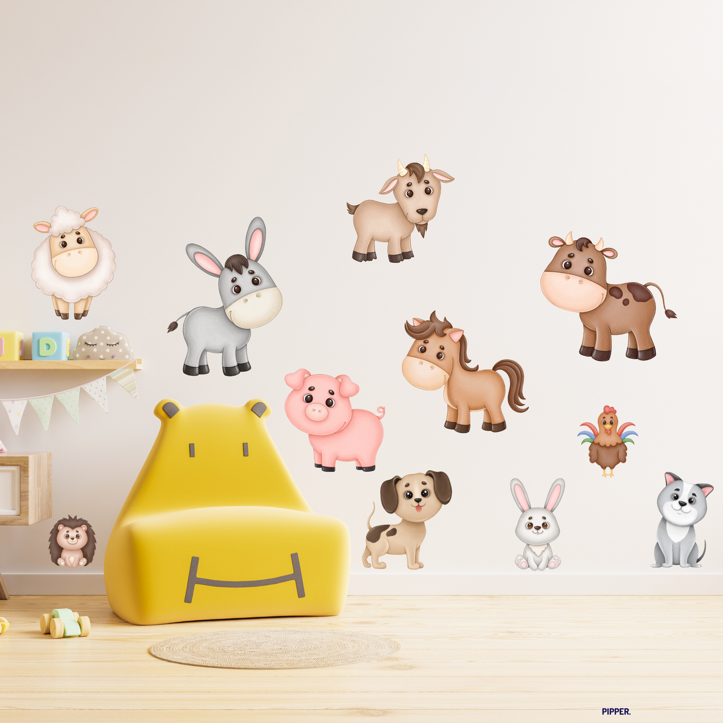 Textile Wall Sticker “Baby Farm Animals”