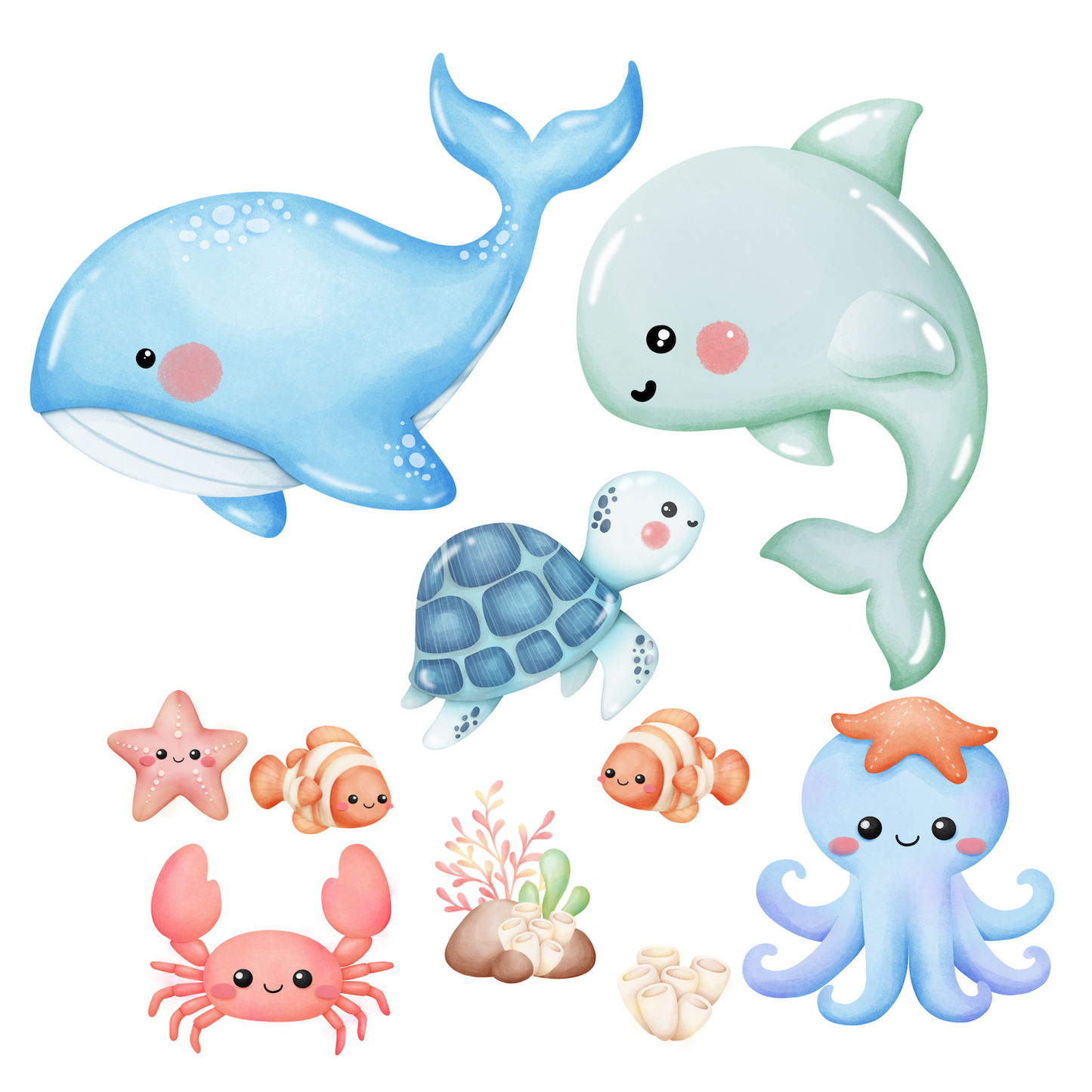 Textile Wall Sticker “Baby Sea World”