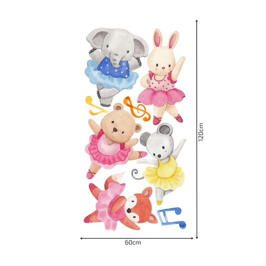 Textile Wall Sticker “Ballerinas - Animals”