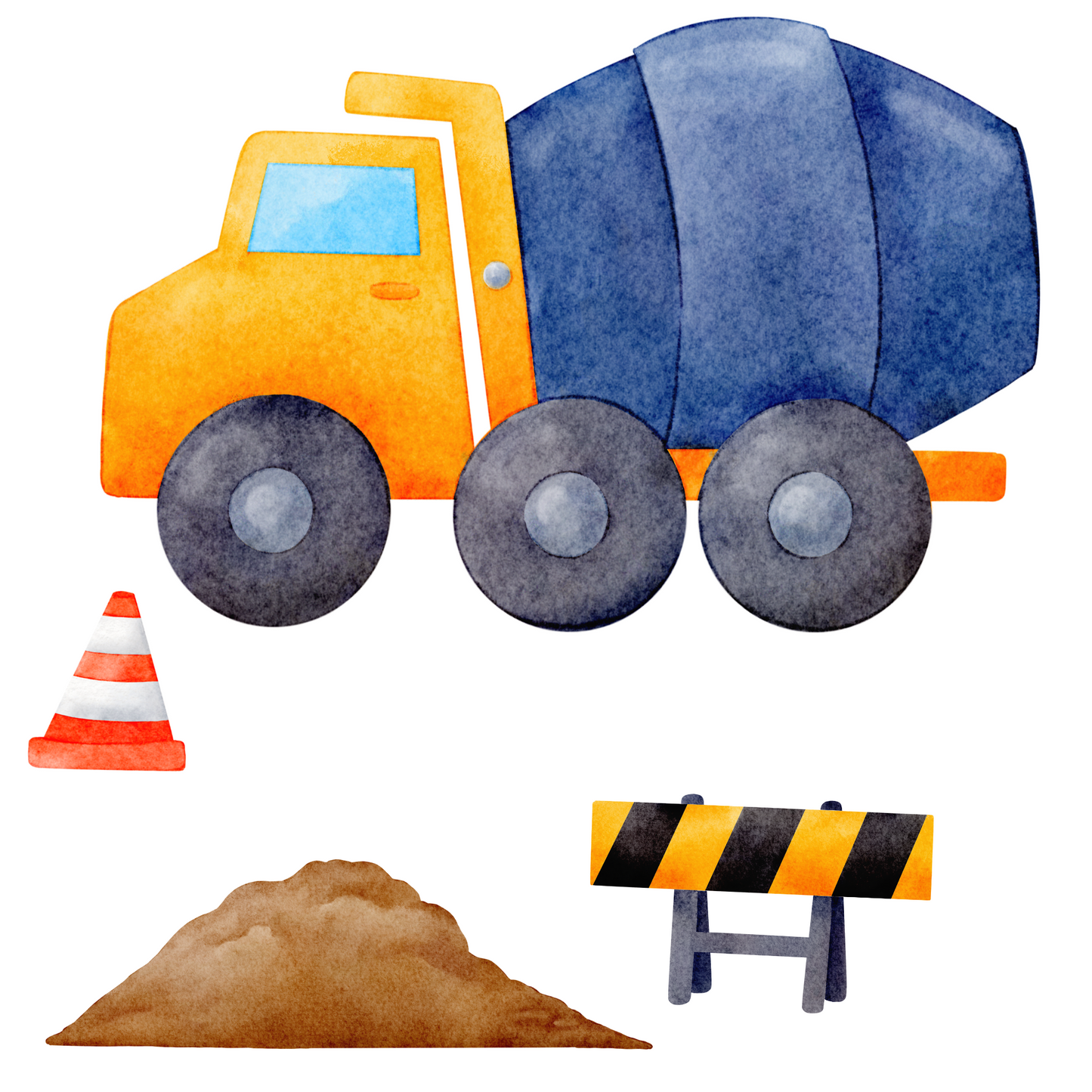 Textile Wall Sticker “Construction Trucks”