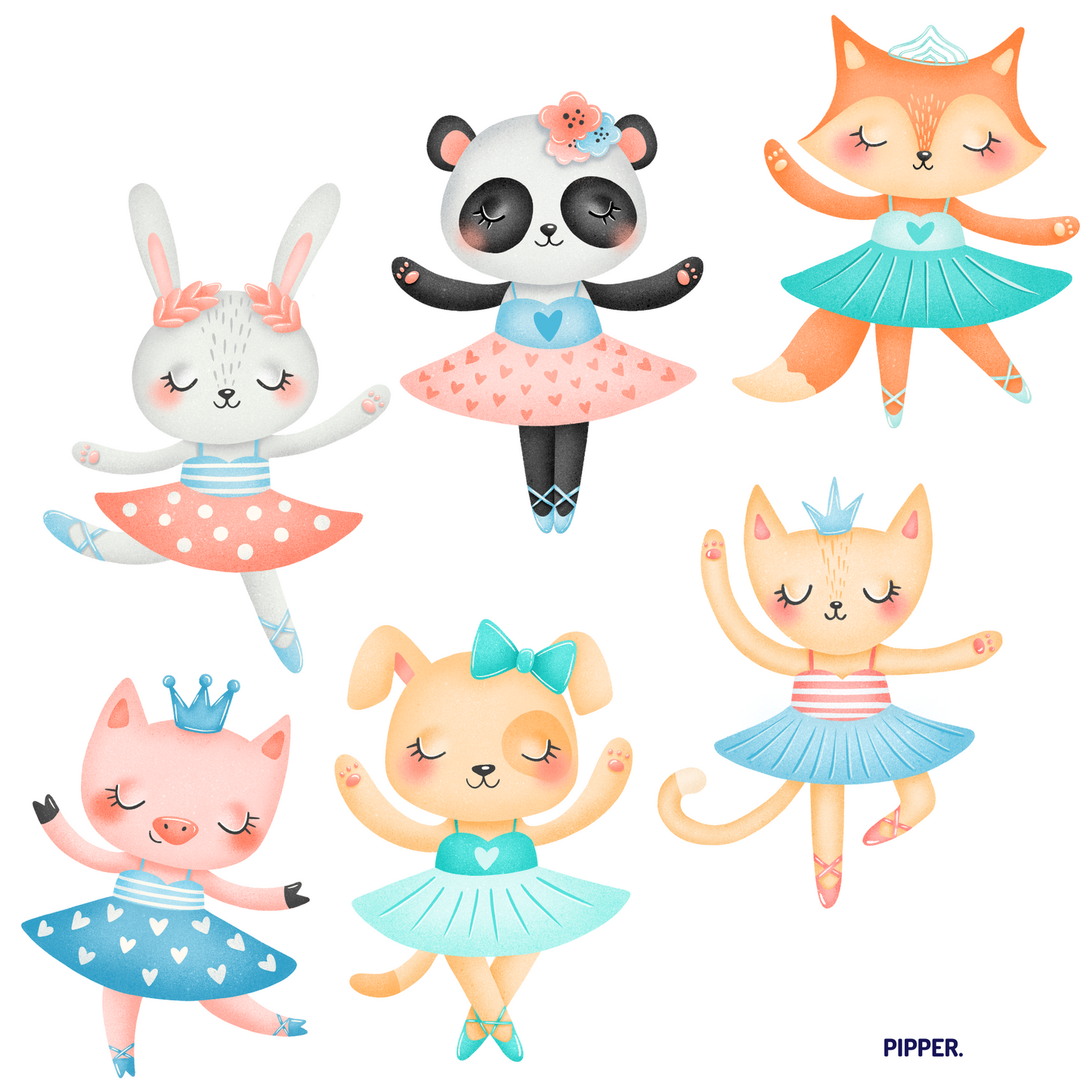 Textile Wall Sticker “Dancing Animals”