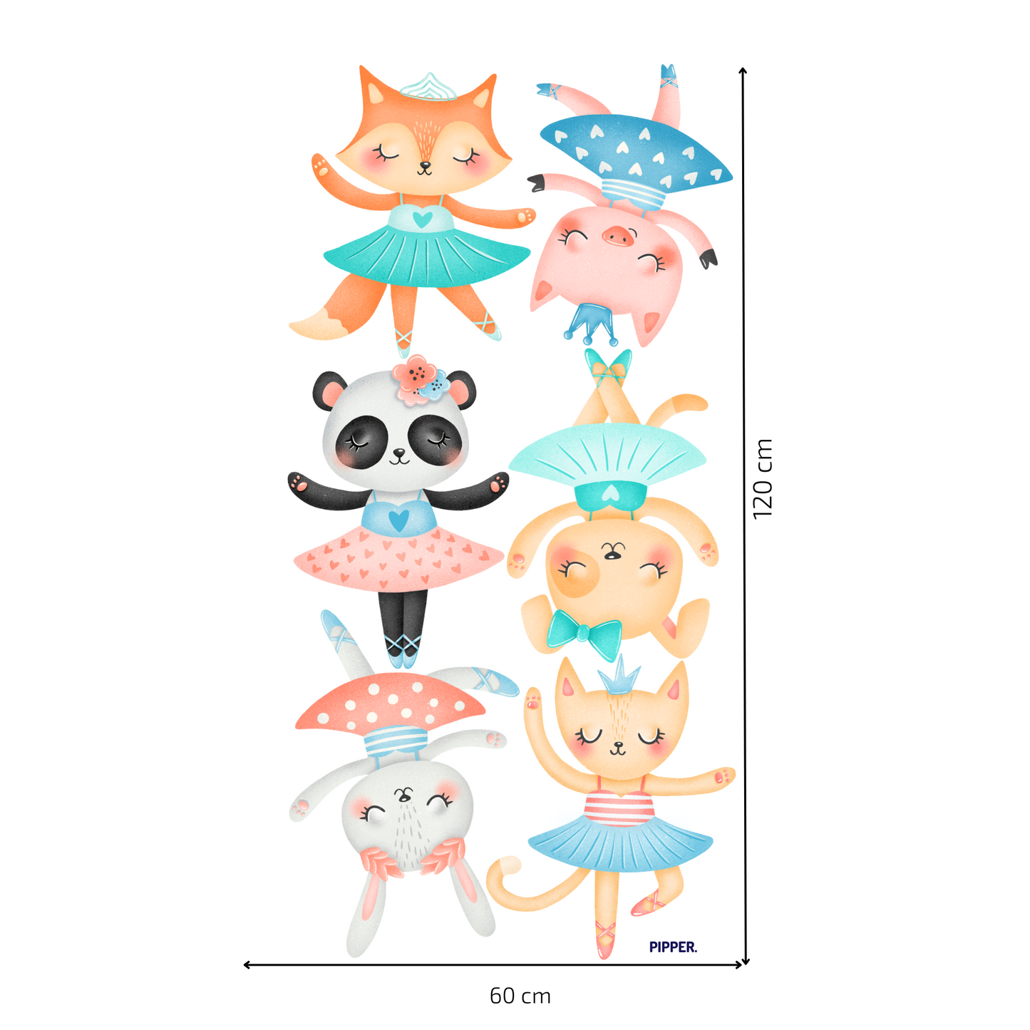 Textile Wall Sticker “Dancing Animals”