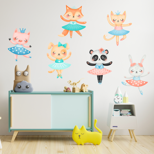 Textile Wall Sticker “Dancing Animals”