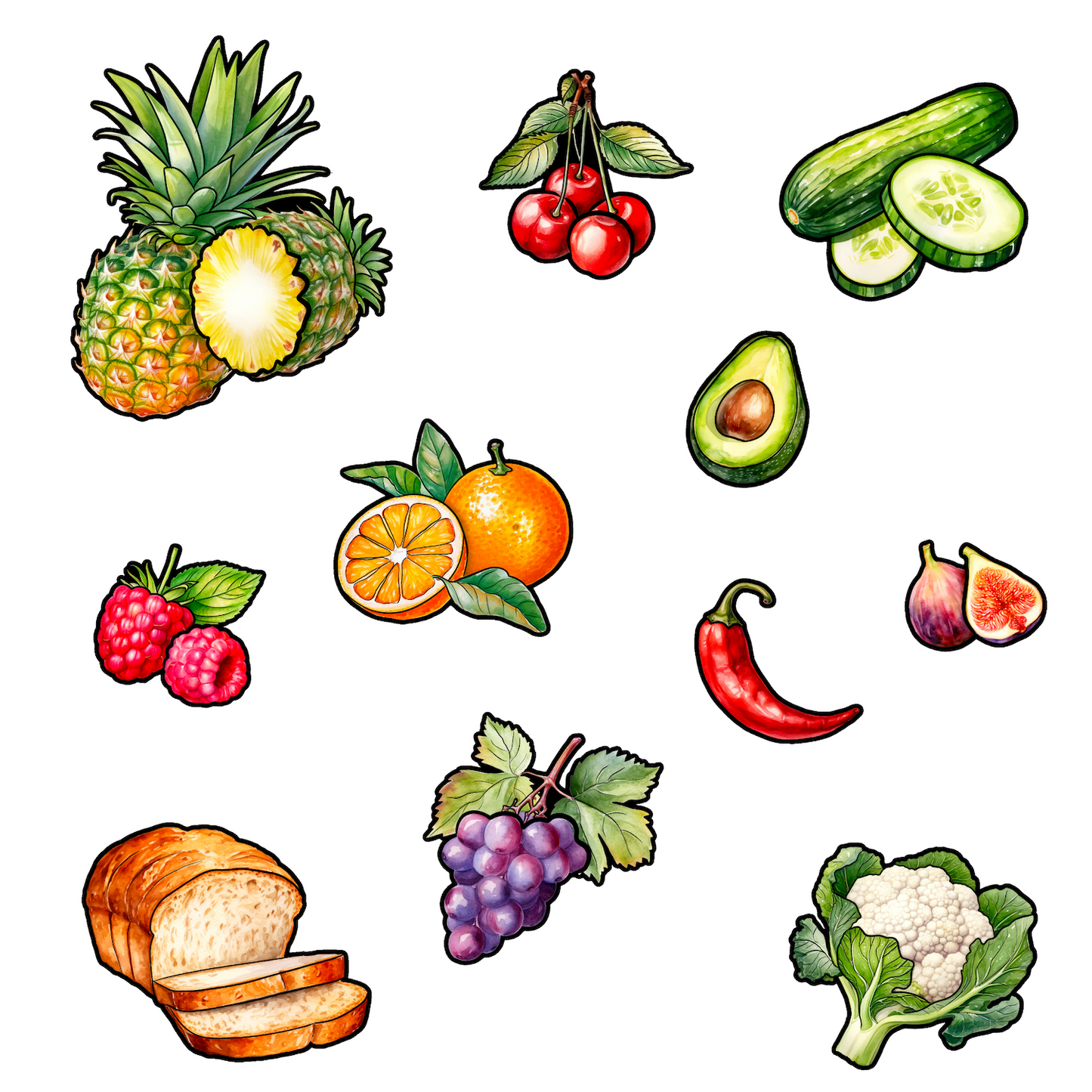 Textile Wall Sticker “Fruit and Vegetables”