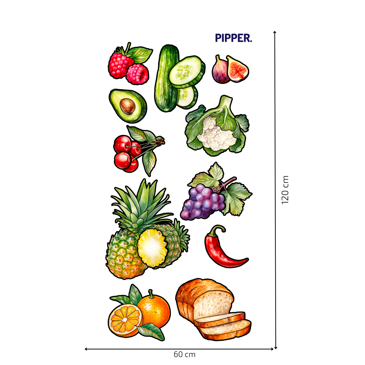 Textile Wall Sticker “Fruit and Vegetables”