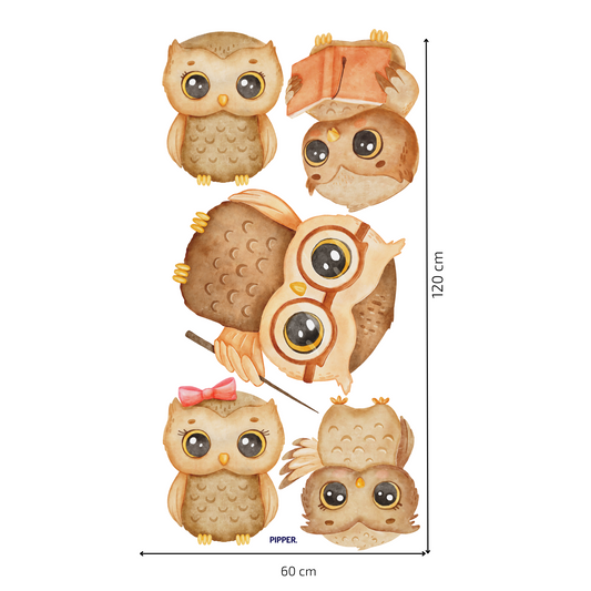 Textile Wall Sticker “Owls at School”