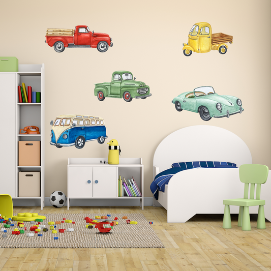 Textile Wall Sticker “Retro Cars”