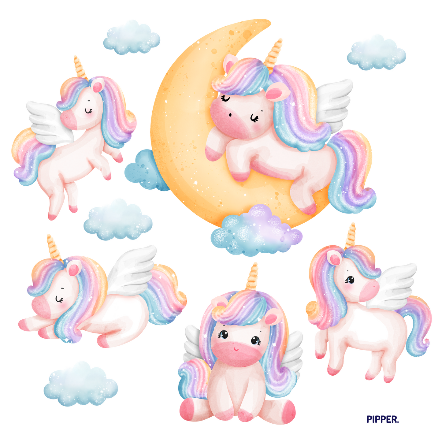 Textile Wall Sticker “Unicorns”