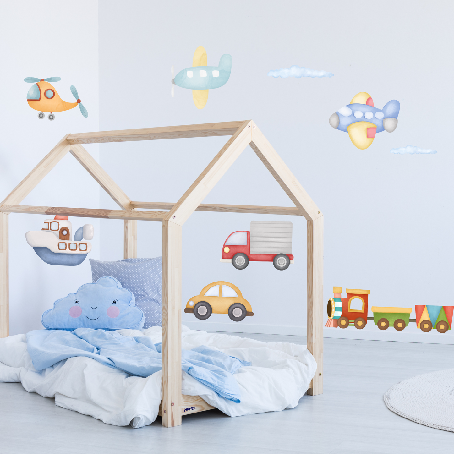 Textile Wall Sticker “Vehicles - Watercolor”