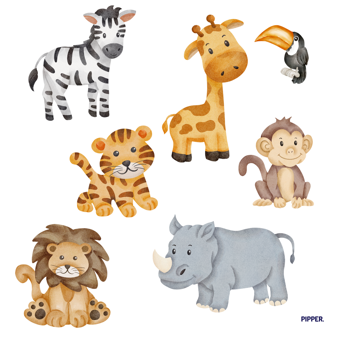 Textile Wall Sticker “ZOO Animals”