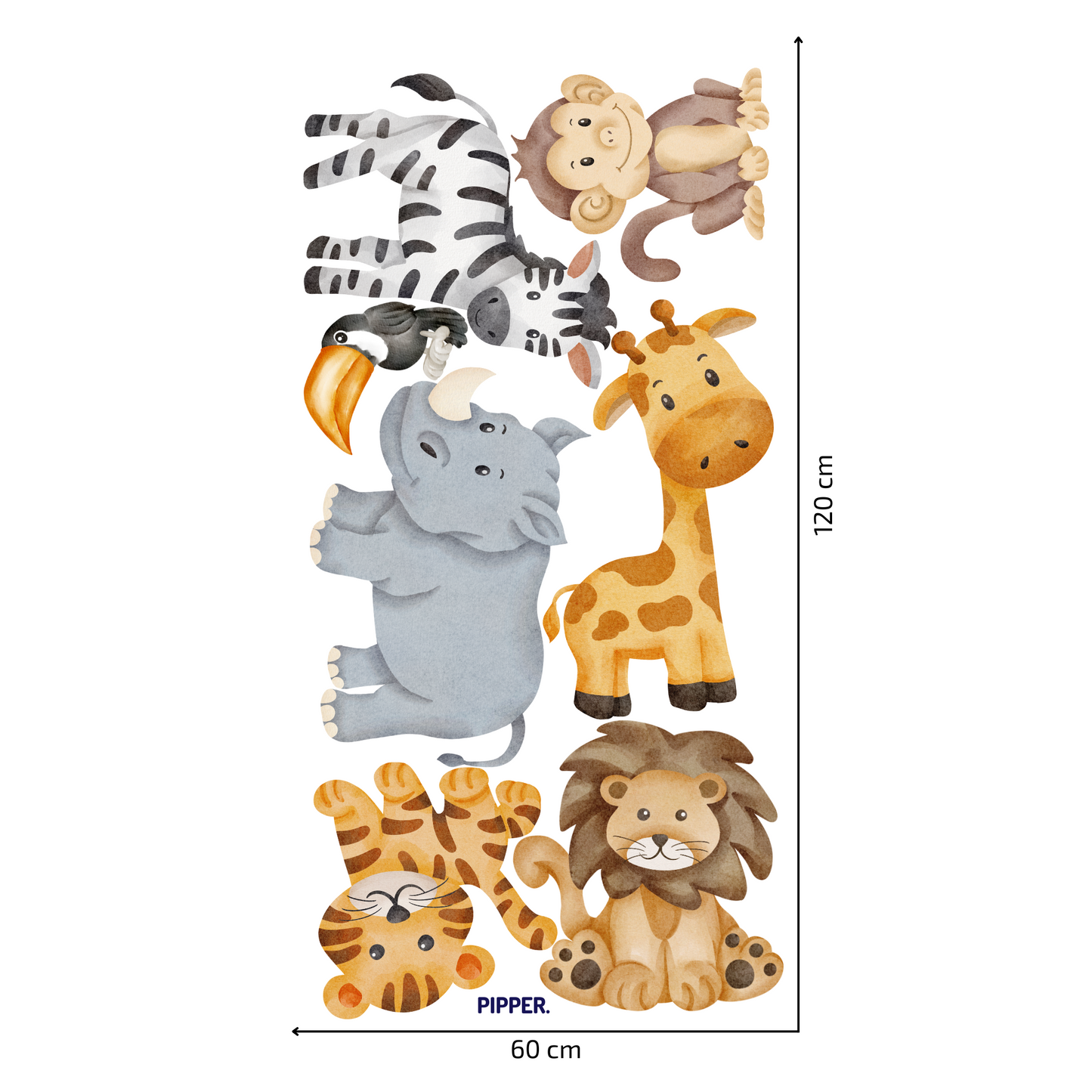 Textile Wall Sticker “ZOO Animals”