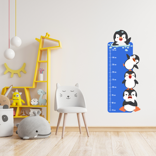 Children’s Measuring Textile Wall Sticker – Happy Penguins
