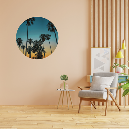 Round Wall Sticker – “Palm Trees 2"