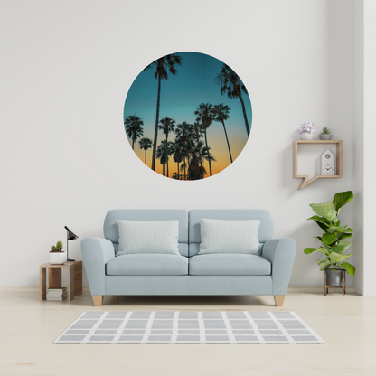 Round Wall Sticker – “Palm Trees 2"