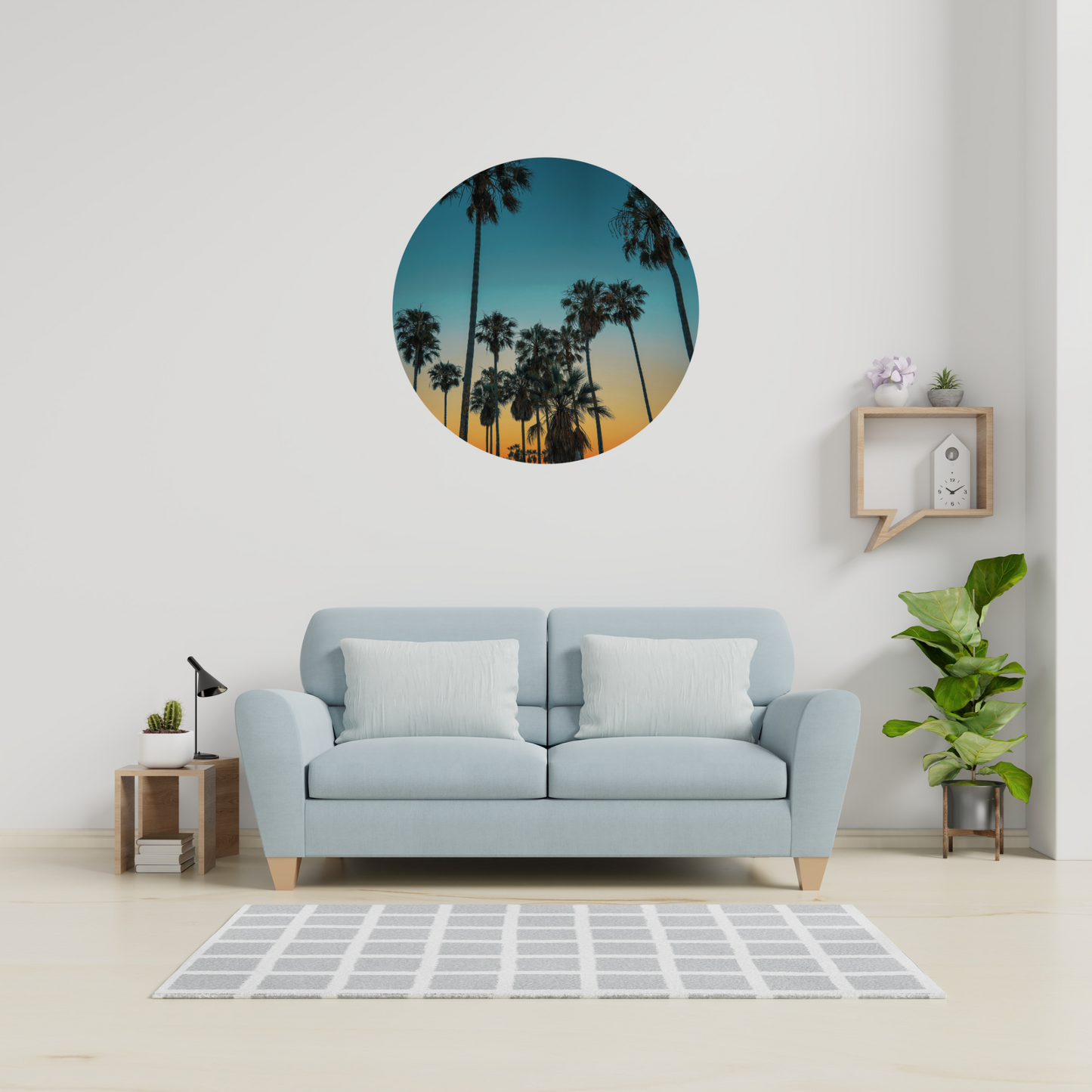 Round Wall Sticker – “Palm Trees 2"