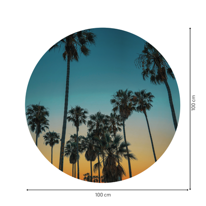 Round Wall Sticker – “Palm Trees 2"