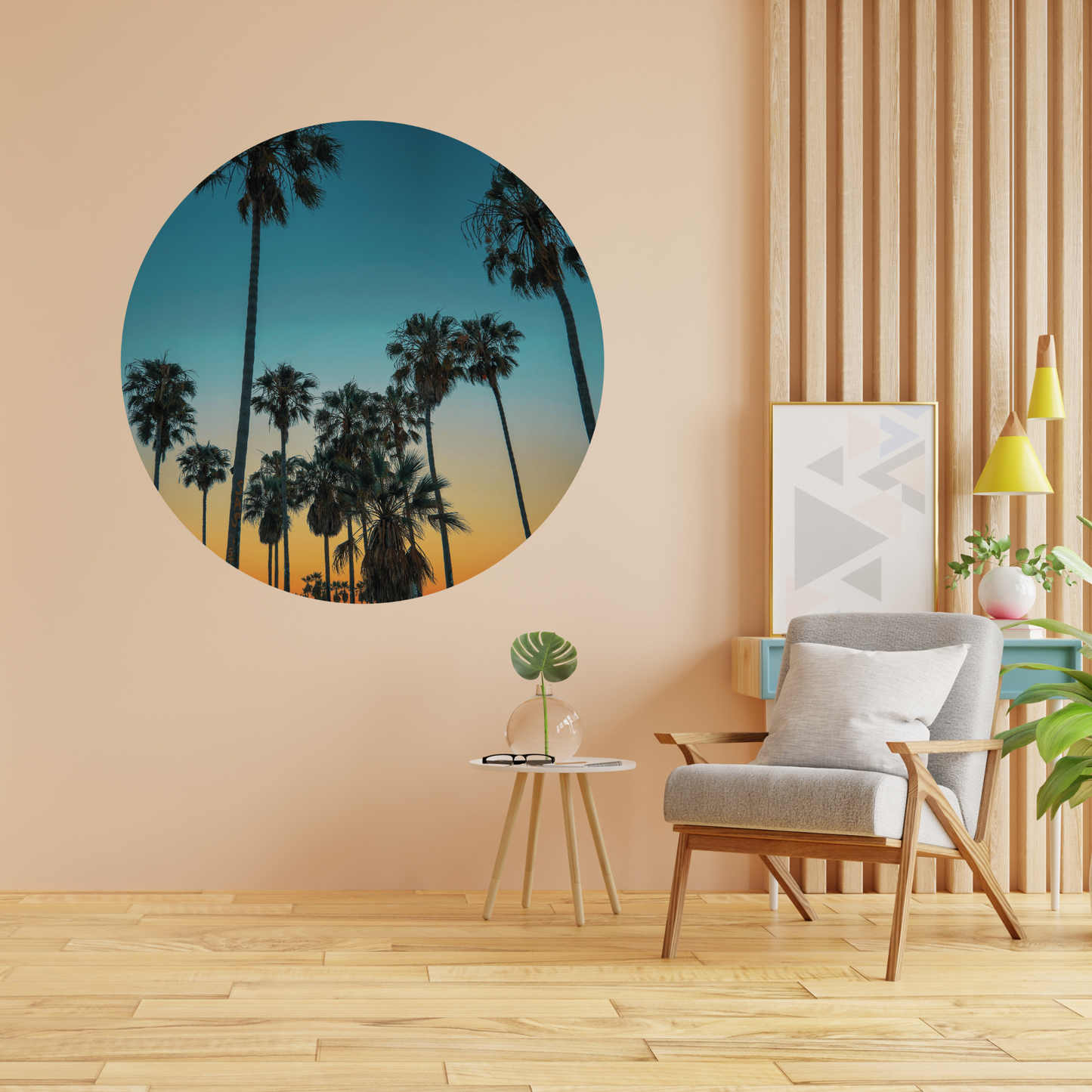 Round Wall Sticker – “Palm Trees 2"
