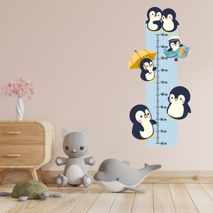 Children’s Measuring Textile Wall Sticker – Penguins