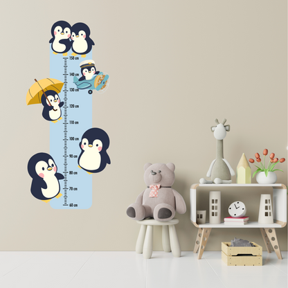 Children’s Measuring Textile Wall Sticker – Penguins