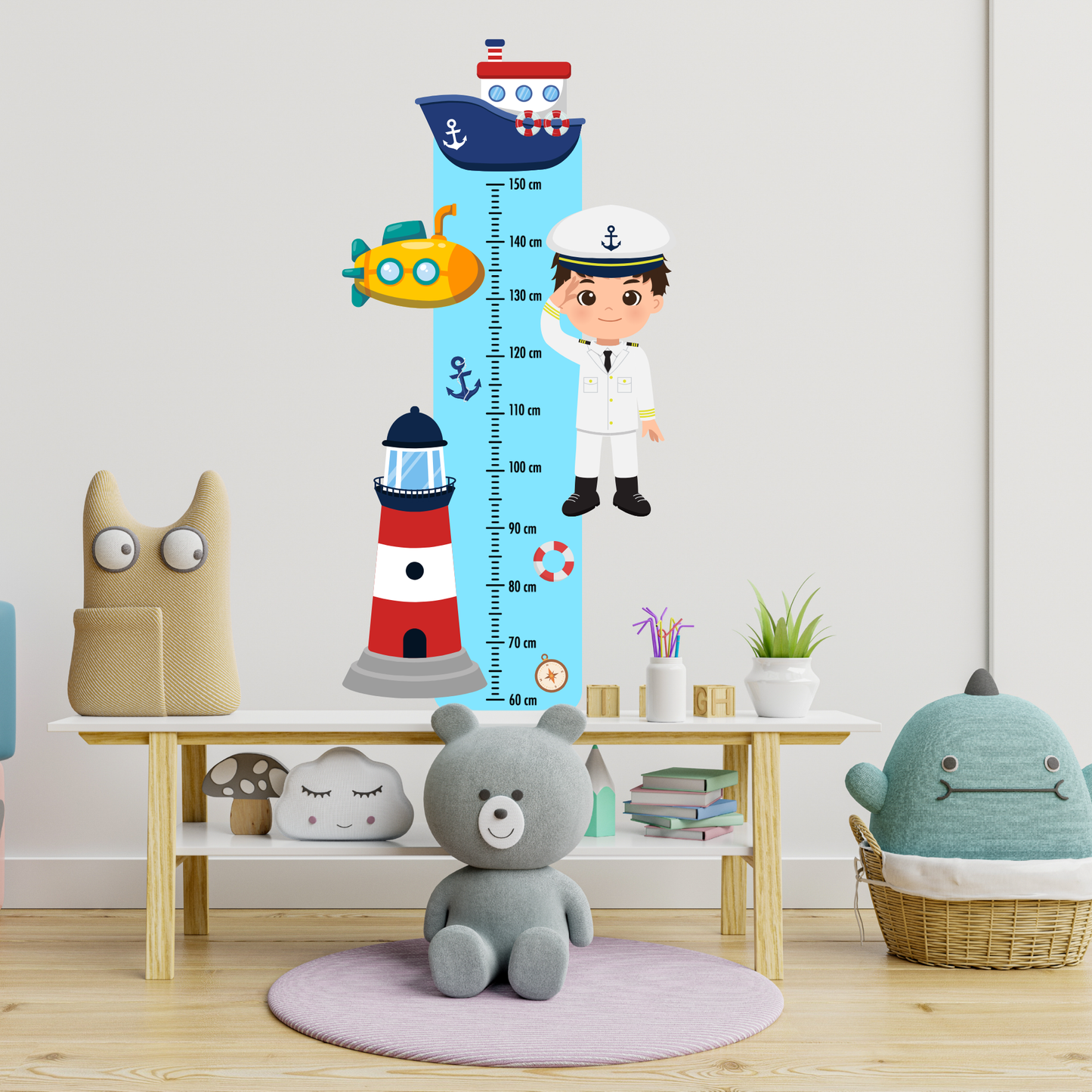 Children’s Measuring Textile Wall Sticker – Sailor