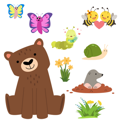 Children’s Measuring Textile Wall Sticker – Tree with Animals