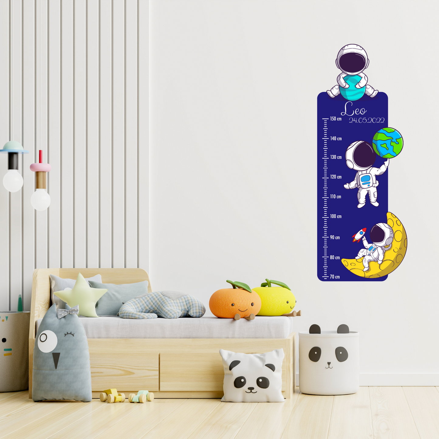 Children’s Measuring with Name Textile Wall Sticker – Astronauts