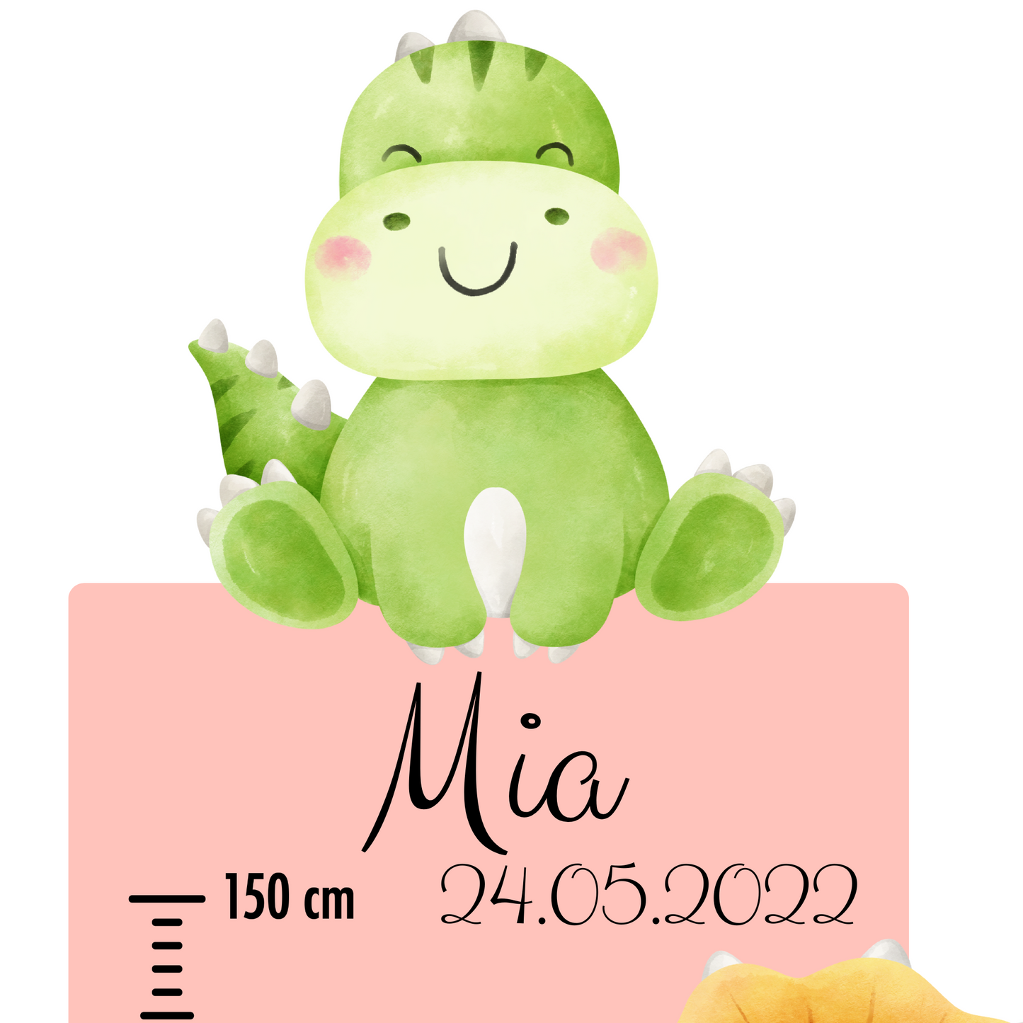 Children’s Measuring with Name Textile Wall Sticker – Dinosaurs
